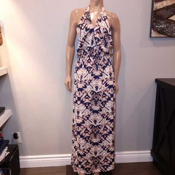 Dynamite Women's Maxi Dress - Navy and Cream - Picture 9 of 9